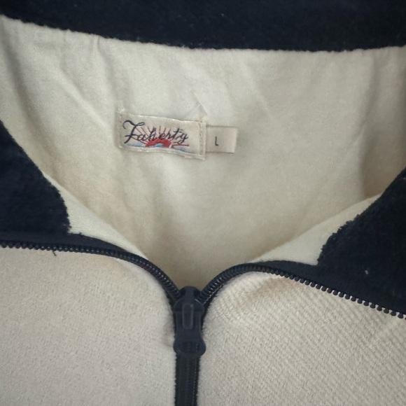 Faherty Brand Richie Quarter Zip Women’s Sweater Top Cream Large - Picture 7 of 16
